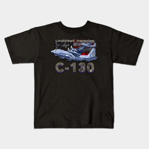 Lockheed C-130 Hercules Us Air Force Military Aircraft Kids T-Shirt by aeroloversclothing